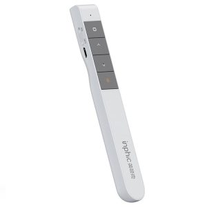 Inphic PL2 Wireless Pointer Laser Remote Control Pen Office PPT Flip Pen Multimedia Projection Red Laser Pen, Colour: Charging White