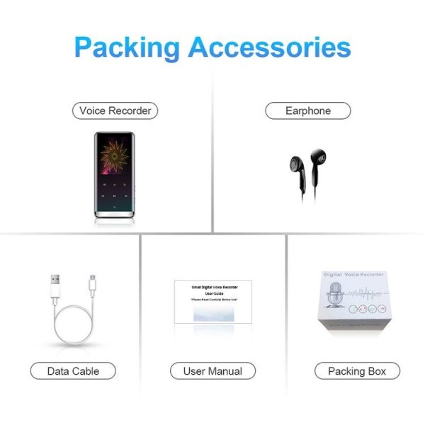 M13 High-Definition Noise Reduction Recorder Music MP4 Player, Support Recording / E-Book / TF Card Without Bluetooth (Black), Capacity: 4GB - Image 12