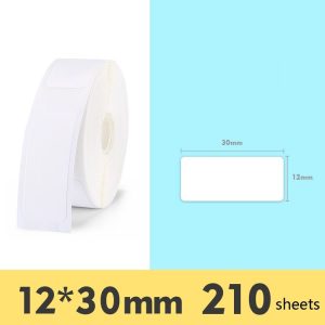 2 PCS Supermarket Goods Sticker Price Tag Paper Self-Adhesive Thermal Label Paper for NIIMBOT D11, Size: White 12x30mm 210 Sheets
