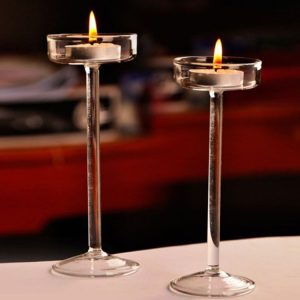 Glass Candlestick Luxury High Candlestick Romantic Dinner Decoration, Size: 18.5cm