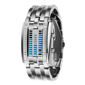 SKMEI 0926 Fashion Couple Men Watch Sports Waterproof Electronic Watch For Women (Silver)