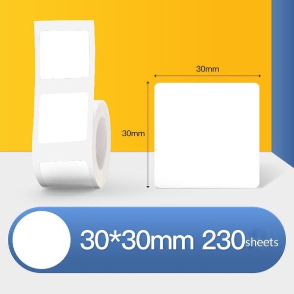 Thermal Label Paper Self-Adhesive Paper Fixed Asset Food Clothing Tag Price Tag for NIIMBOT B11 / B3S, Size: 30x30mm 230 Sheets