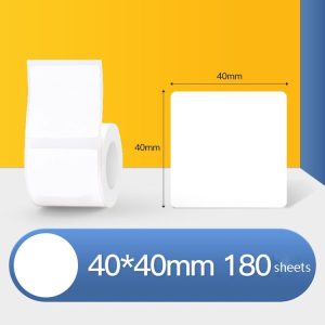 Thermal Label Paper Self-Adhesive Paper Fixed Asset Food Clothing Tag Price Tag for NIIMBOT B11 / B3S, Size: 40x40mm 180 Sheets