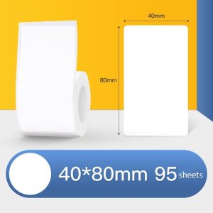 Thermal Label Paper Self-Adhesive Paper Fixed Asset Food Clothing Tag Price Tag for NIIMBOT B11 / B3S, Size: 40x80mm 95 Sheets