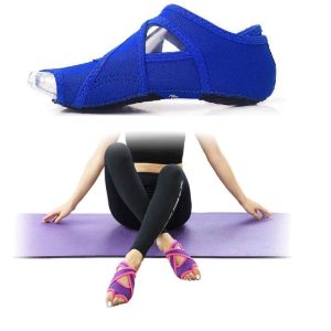 HiSEA 0030 Cross Instep Non-Slip Fingerless Dance Shoes Yoga Shoes, Size: S (35-36) (Sapphire Blue)