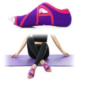 HiSEA 0030 Cross Instep Non-Slip Fingerless Dance Shoes Yoga Shoes, Size: L (39-40) (Lavender)