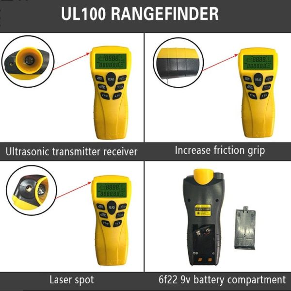 UL100 Ultrasonic Distance Meter Infrared Handheld Distance Measuring Instrument - Image 6