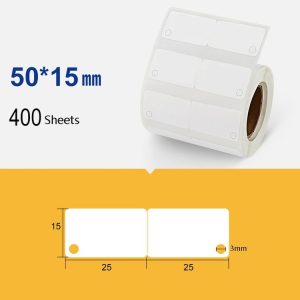 2 PCS Jewelry Tag Price Label Thermal Adhesive Label Paper for NIIMBOT B11 / B3S, Size: Hanging Hole 1 White 400 Sheets