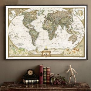 Antique Poster Wall Chart Retro Matte Kraft Paper World Map, Size: 21X30cm