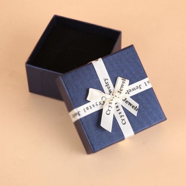 10 PCS Bowknot Jewelry Gift Box Square Jewelry Paper Packaging Box, Specification: 6.2x6.2cm (Pink) - Image 3