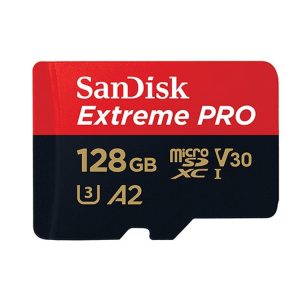 SanDisk U3 High-Speed Micro SD Card TF Card Memory Card for GoPro Sports Camera, Drone, Monitoring 128GB (A2), Colour: Black Card