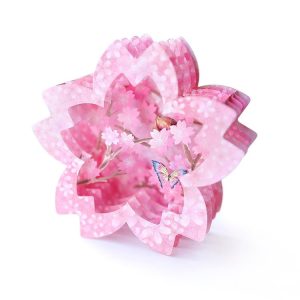 Valentine Day Greeting Card Cherry Blossom Butterfly Carving Box