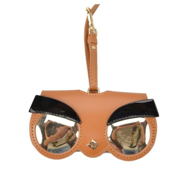 Cute And Funny PU Sunglasses Case Portable Glasses Case With Hanging Buckle, Colour: Honey Brown Fox (Brown) - Image 2