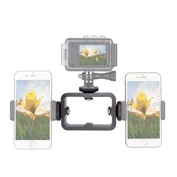 2 PCS Multi-Device Tripod Mount Adapter Live Broadcast Bracket 3 x 1 / 4 inch Threads Screw Clip