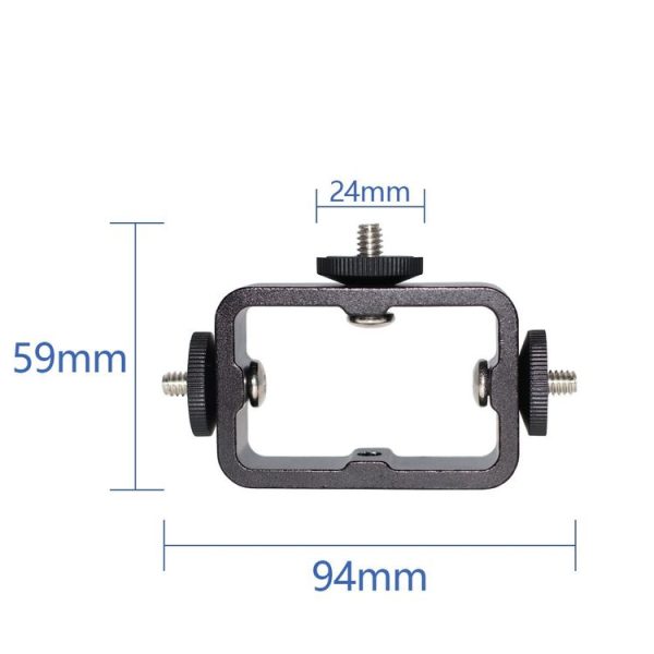 2 PCS Multi-Device Tripod Mount Adapter Live Broadcast Bracket 3 x 1 / 4 inch Threads Screw Clip - Image 4