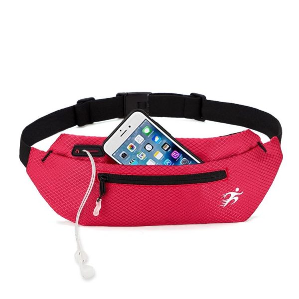 Marathon Exercise Gym Waist Bag Lightweight Waterproof Night Running Multifunctional Equipment Bag, Size: 8 inches (Red)