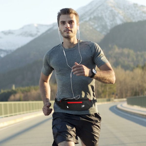 Marathon Exercise Gym Waist Bag Lightweight Waterproof Night Running Multifunctional Equipment Bag, Size: 8 inches (Red) - Image 10