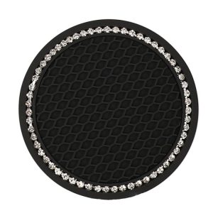 Car Universal Diamond Honeycomb Water Coaster Car Anti-Slip Mat (Black White Diamond)