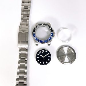 ETA2836 / Pearl 3804 Movement 867 GMT Watch Accessories 40MM Stainless Steel Case (Black Blue)