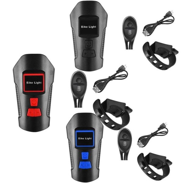 West Biking Night Riding Bicycle Light Bicycle Bell MTB Road Bicycle Light Wired Odometer, Specification: Upgrade Black - Image 2
