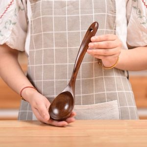 Non-Stick Pot Wood Spoon Teak Scoop Tableware Bent Spoon