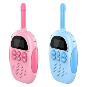 DJ100 Children Walkie-Talkie Wireless 3KM Call Outdoor Parent-Child Interactive Toy (1 Pink +1 Blue)