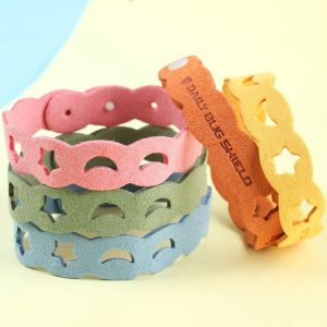 5pcs BUGS Mosquito Repellent Bracelet Mosquito Ring Outdoor Mosquito Bracelet Color Random Delivery, Style: Staroon Bracelet