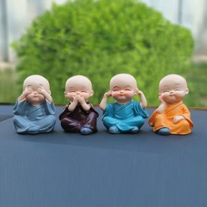 In Car Cute Four Little Monks Ornaments Car Interior Decorations Specification: Not Swing