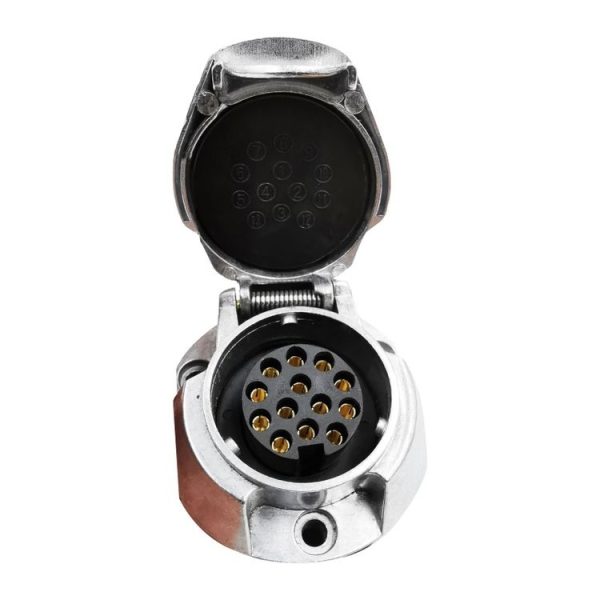 VS1131E 13P 12V Aluminum Alloy Trailer Plug Socket EU Plug - Image 5