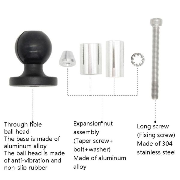 N-P090 Hollow Ball Head Loading Mobile Phone Bracket Handlebar Holder - Image 3