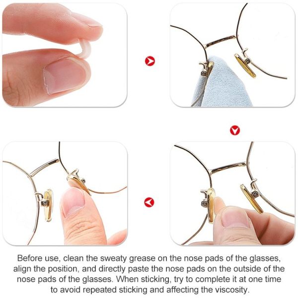 20 PCS Glasses Nose Strip Soft EVA Sponge Nose Mat Comfortable No Pressure Mark Does Not Remove Makeup Anti-Height Eye Frame Nose (Water Drops Skin Color 1.0mm) - Image 6