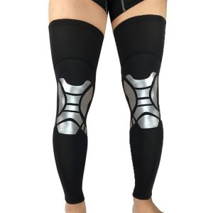 2 PCS Basketball Kneepad Summer Thin Breathable Leggings Cover Outdoor Riding Running Protective Gear, Specification: M (Black Silver)