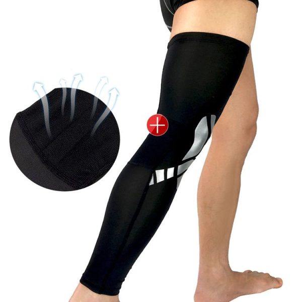 2 PCS Basketball Kneepad Summer Thin Breathable Leggings Cover Outdoor Riding Running Protective Gear, Specification: L (Black Silver) - Image 6