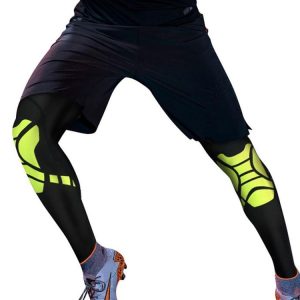 2 PCS Basketball Kneepad Summer Thin Breathable Leggings Cover Outdoor Riding Running Protective Gear, Specification: L (Black Green)