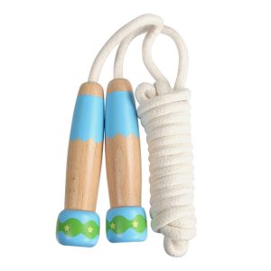 Wooden Children Skipping Rope Kindergarten Pupils Beginners Adjustable Skipping Rope, Length: 2.7m (White)