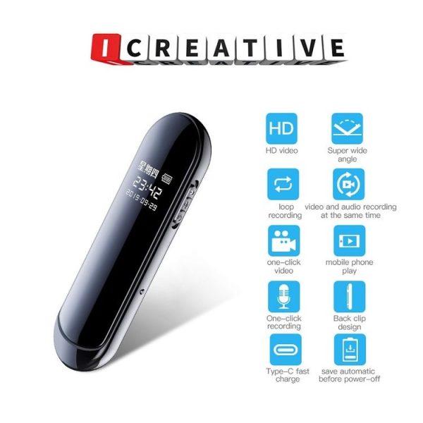 V8 160 Degrees Wide Angle 1080P Smart HD Video Pen Noise Reduction Voice Recorder, Capacity: 4GB - Image 3