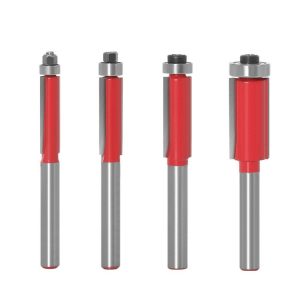Woodworking Engraving Milling Cutter Trimming Machine Alloy Cutter Head, Model: 6mm Handle 4PCS / Set