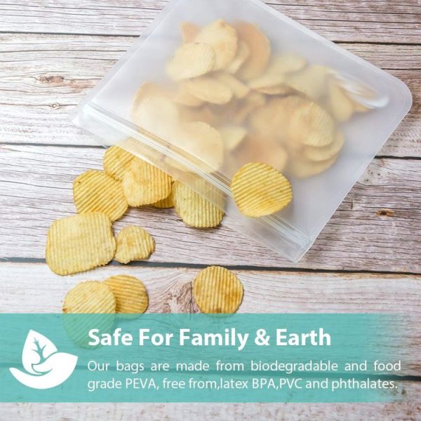 5 in 1 Translucent Frosted PEVA Food Preservation Bag Refrigerator Food Storage Bag Self-Sealing Food Bag Set (NO.2x5) - Image 5