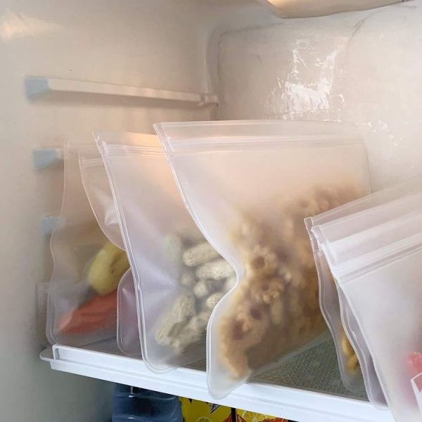 6 in 1 Translucent Frosted PEVA Food Preservation Bag Refrigerator Food Storage Bag Self-Sealing Food Bag Set (NO.1x4+NO.2x2) - Image 6
