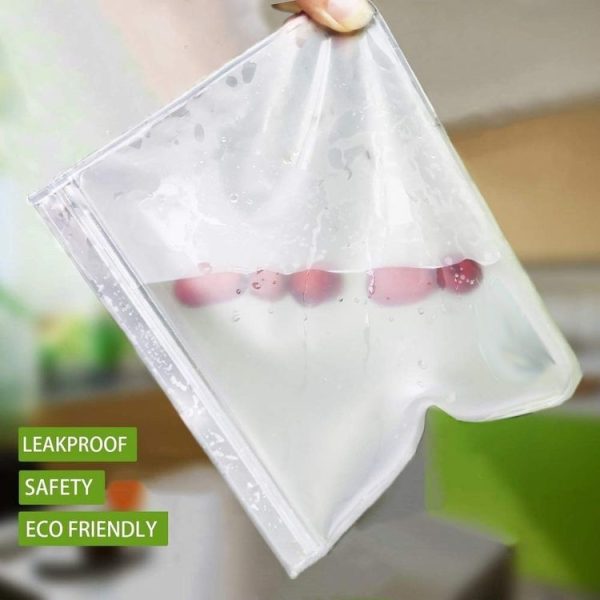 10 in 1 Translucent Frosted PEVA Food Preservation Bag Refrigerator Food Storage Bag Self-Sealing Food Bag Set (NO.1x6+NO.2x4) - Image 2