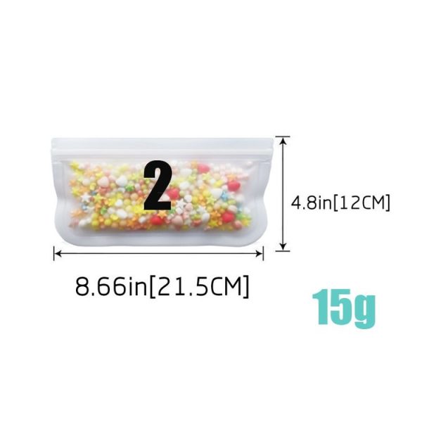 10 in 1 Translucent Frosted PEVA Food Preservation Bag Refrigerator Food Storage Bag Self-Sealing Food Bag Set (NO.1x6+NO.2x4) - Image 4
