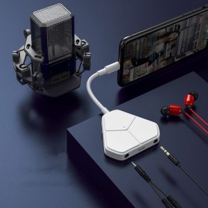 Xiaotian 5 In 1 Sound Card Adapter Microphone Phone Universal Adapter, Style: MINI Sound Card+Monitor Headset+Microphone