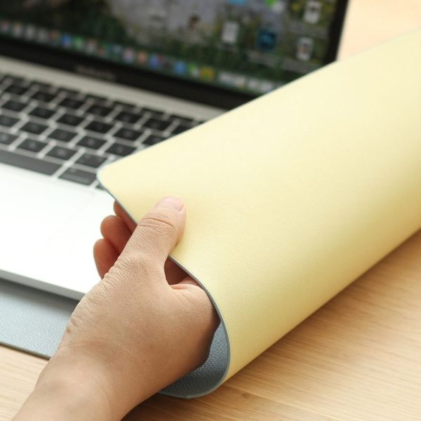 Double-Sided Leather Table Mat Waterproof Enlarged Mouse Keyboard Pad, Pattern: 8293 Dark Blue - Image 6