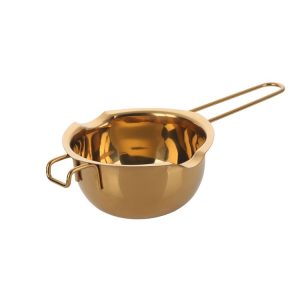 Cheese Butter Chocolate Stainless Steel Melting Bowl, Colour: Gold