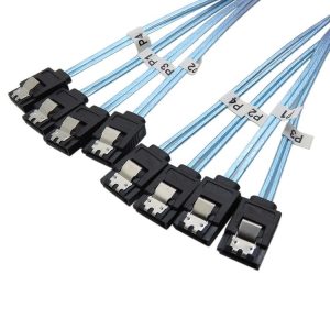 Mini SAS to SATA Data Cable With Braided Net Computer Case Hard Drive Cable, specification: 4SATA-0.5m