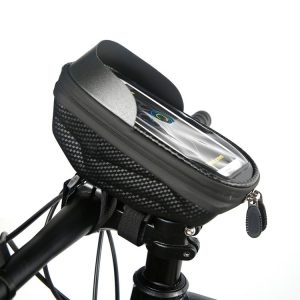 B22 Bicycle EVA Hard Shell Handlebar Bag Touch Screen Waterproof Mobile Phone Bag (Black)