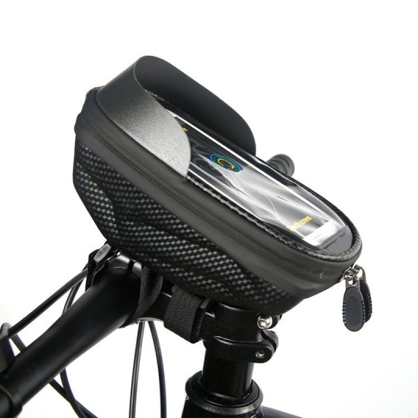 B22 Bicycle EVA Hard Shell Handlebar Bag Touch Screen Waterproof Mobile Phone Bag (Black)