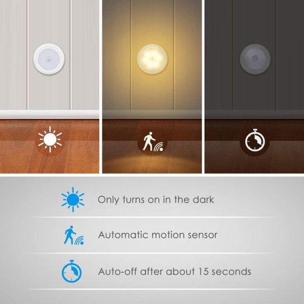 6 LED Home Wardrobe Smart Human Body Sensor Light, Light color: White Light (Silver) - Image 4