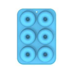 Oven Baking Tools Silicone Cake Donut Mold (6 Even Blue)
