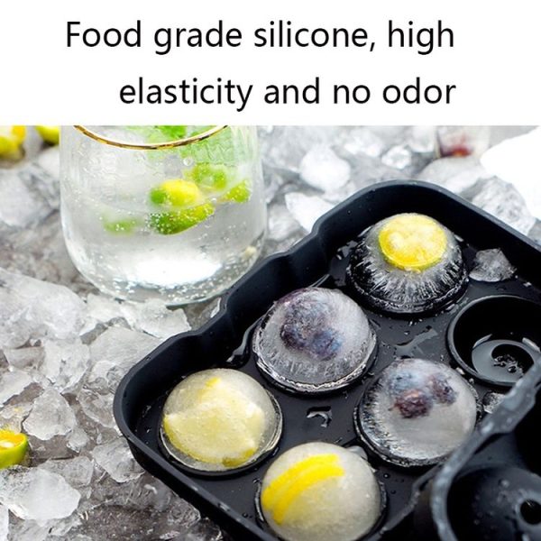 Bar Whiskey Silicone Ice Tray Mold, Specification: 4 Grid Skull (Black) - Image 5
